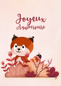 Joyeux anniversaire avec un petit renard